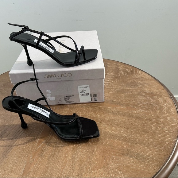 Jimmy Choo Black Etana 80 Leather Heels - Picture 5 of 6